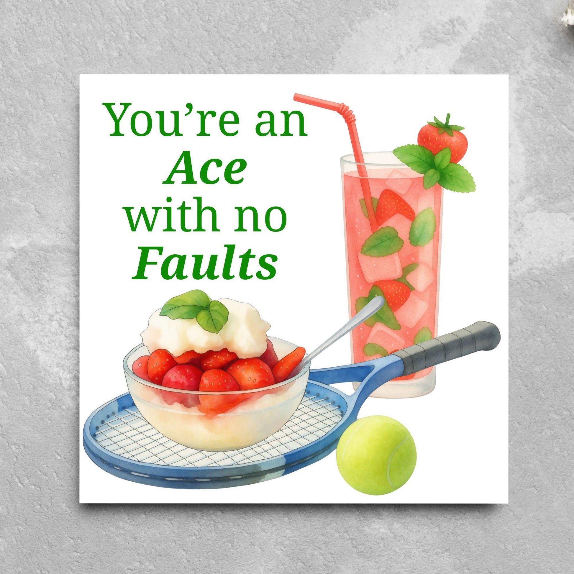 Tennis Card, Ace Birthday Card, Tennis Congratulations Card, Tennis Love Card, Tennis Pun Any Occasion Card, Sports Congrats, Wimbledon