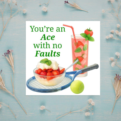 Tennis Card, Ace Birthday Card, Tennis Congratulations Card, Tennis Love Card, Tennis Pun Any Occasion Card, Sports Congrats, Wimbledon
