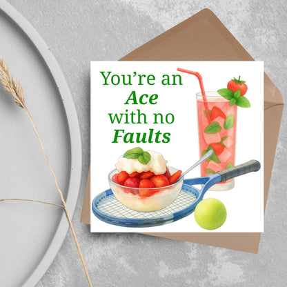 Tennis Card, Ace Birthday Card, Tennis Congratulations Card, Tennis Love Card, Tennis Pun Any Occasion Card, Sports Congrats, Wimbledon