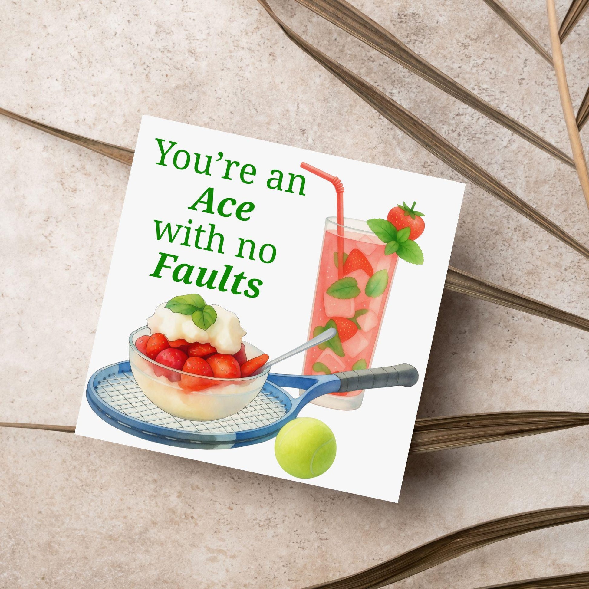 Tennis Card, Ace Birthday Card, Tennis Congratulations Card, Tennis Love Card, Tennis Pun Any Occasion Card, Sports Congrats, Wimbledon