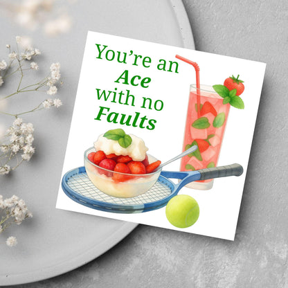 Tennis Card, Ace Birthday Card, Tennis Congratulations Card, Tennis Love Card, Tennis Pun Any Occasion Card, Sports Congrats, Wimbledon