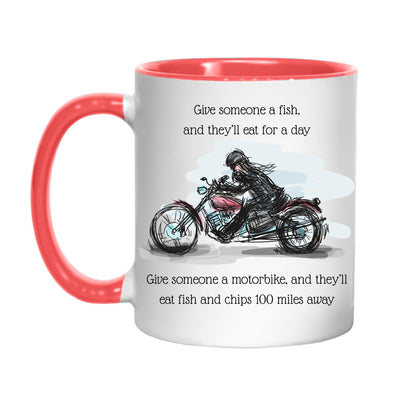 Motorbike Mug, Biker Gift, Biking Design, Motorcycle Mug - Multi Colour Options