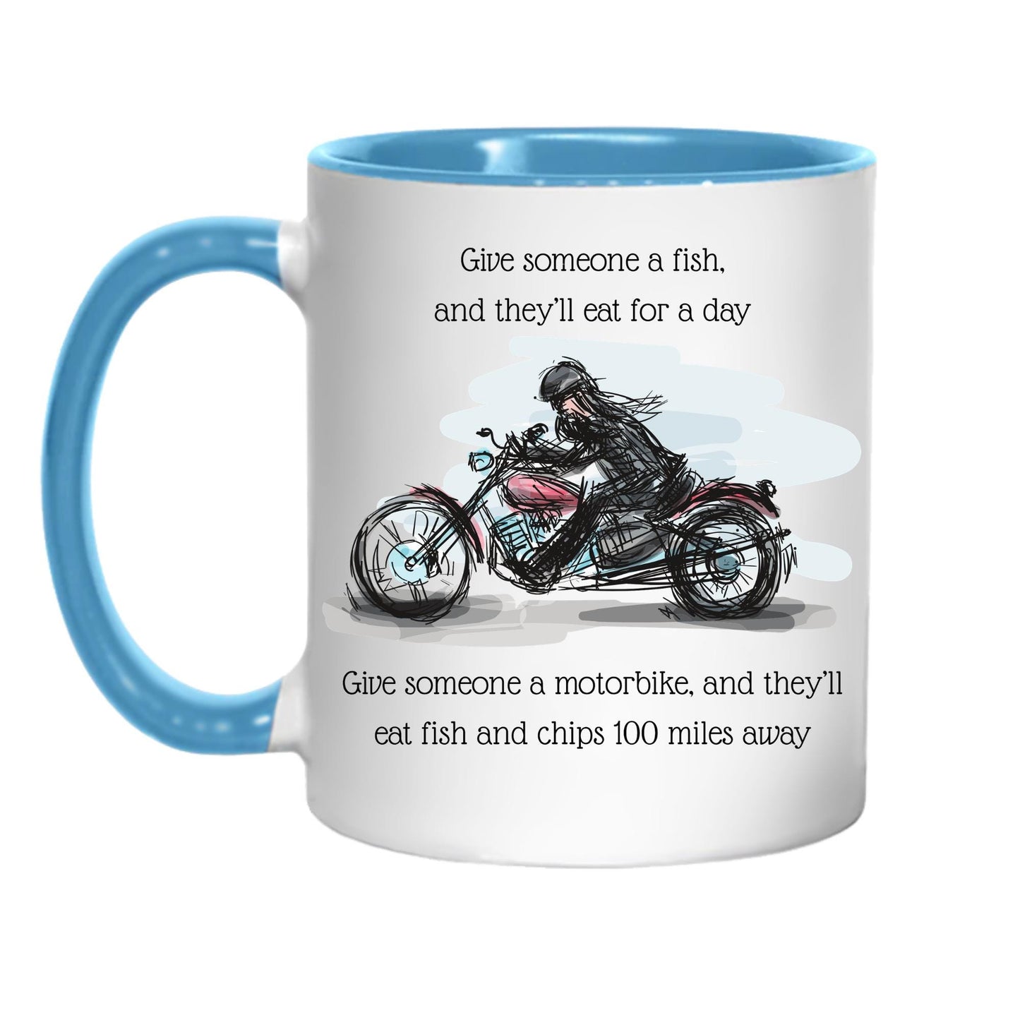 Motorbike Mug, Biker Gift, Biking Design, Motorcycle Mug - Multi Colour Options