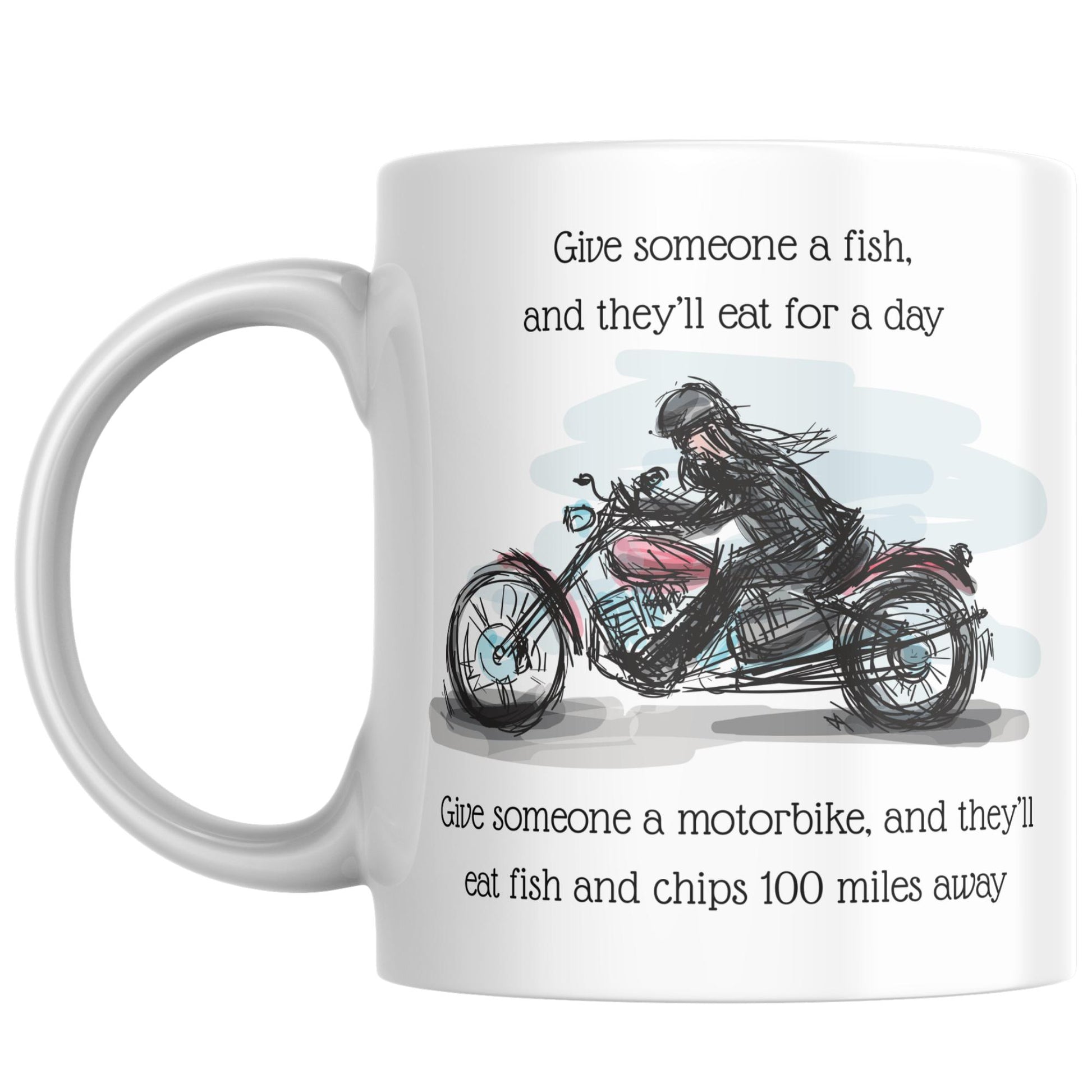 Motorbike Mug, Biker Gift, Biking Design, Motorcycle Mug - Multi Colour Options
