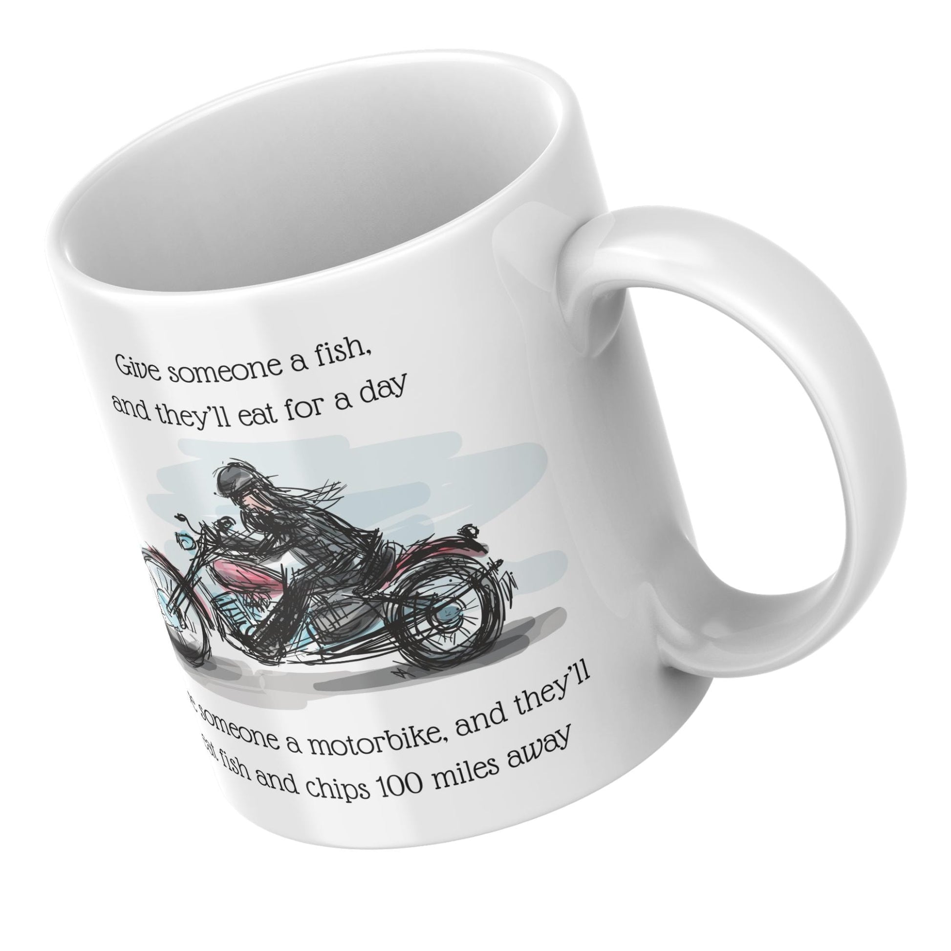 Motorbike Mug, Biker Gift, Biking Design, Motorcycle Mug - Multi Colour Options