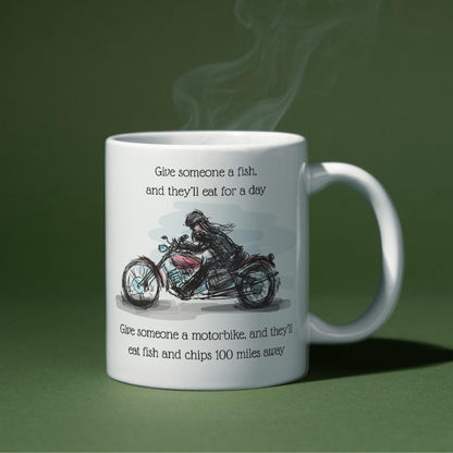 Motorbike Mug, Biker Gift, Biking Design, Motorcycle Mug - Multi Colour Options