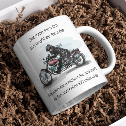 Motorbike Mug, Biker Gift, Biking Design, Motorcycle Mug - Multi Colour Options