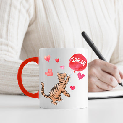 Personalised Tigger Inspired Mug, Cute Name Mug, Tiger Mug, AA Milne, Lovely Gift, Red Mug