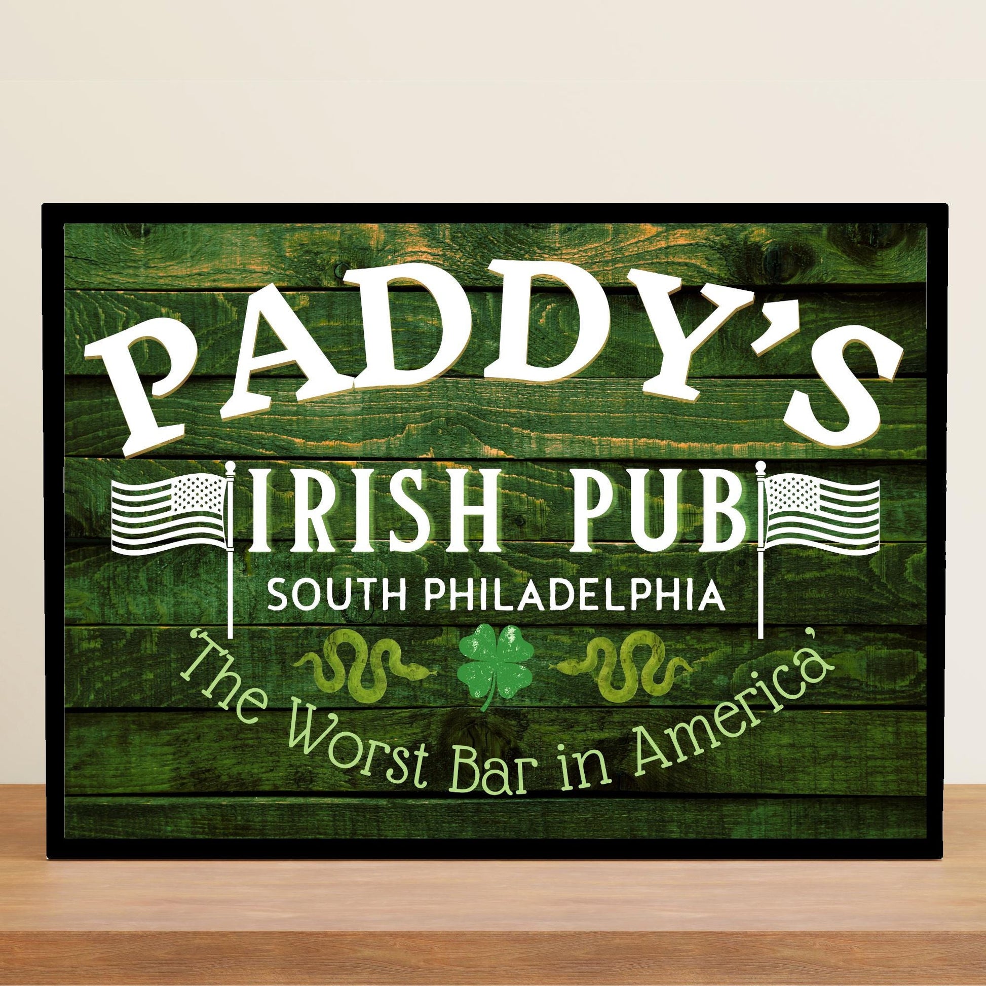 Paddys Pub Bar Sign Design A4 Print, High Quality Wall Art, Bar Wall Art, Home Bar Sign Always Sunny In Philadelphia Poster