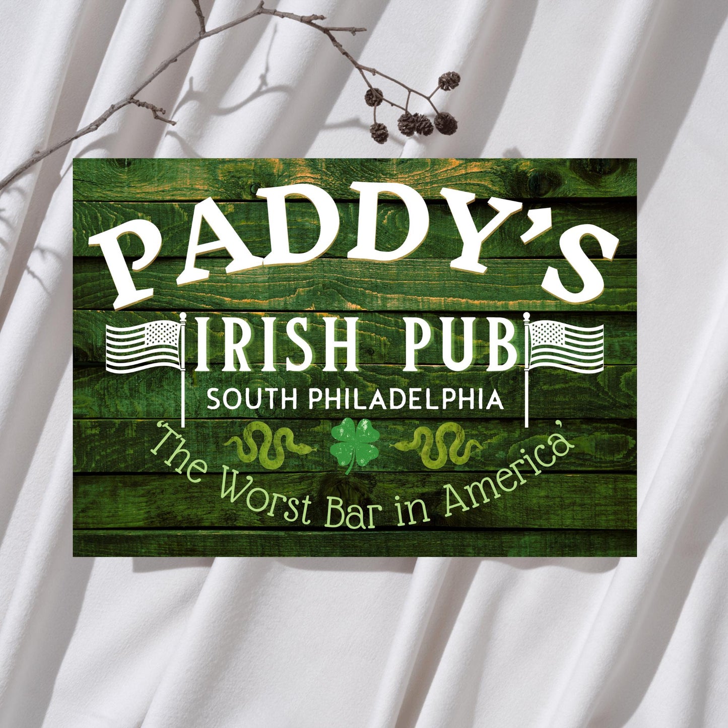 Paddys Pub Bar Sign Design A4 Print, High Quality Wall Art, Bar Wall Art, Home Bar Sign Always Sunny In Philadelphia Poster