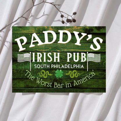 Paddys Pub Bar Sign Design A4 Print, High Quality Wall Art, Bar Wall Art, Home Bar Sign Always Sunny In Philadelphia Poster
