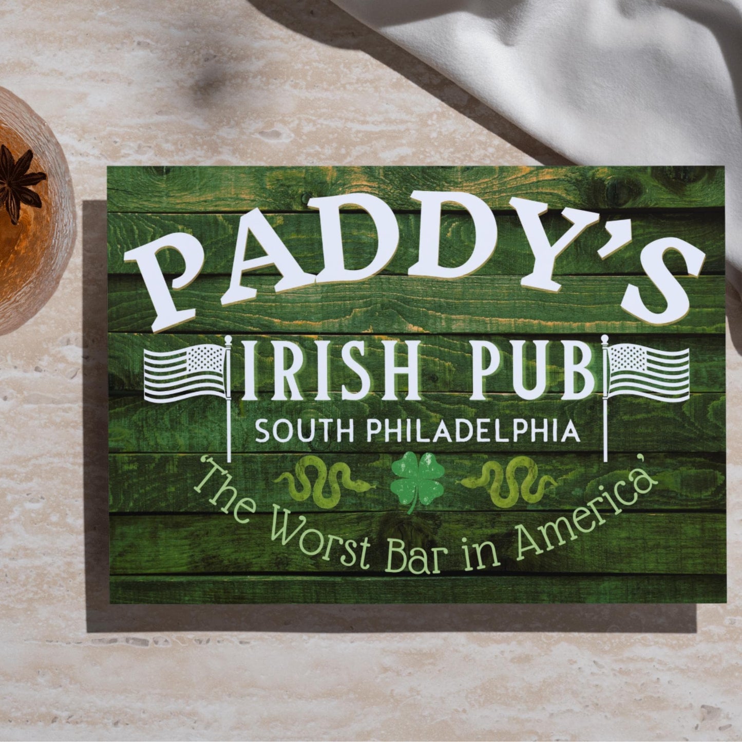 Paddys Pub Bar Sign Design A4 Print, High Quality Wall Art, Bar Wall Art, Home Bar Sign Always Sunny In Philadelphia Poster