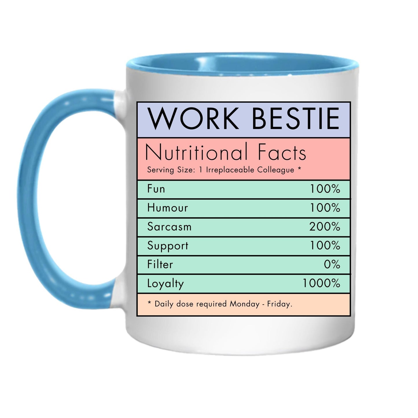 Work BFF Mug, Office Worker Gift, Best Friend Mug - Multi Colour Options