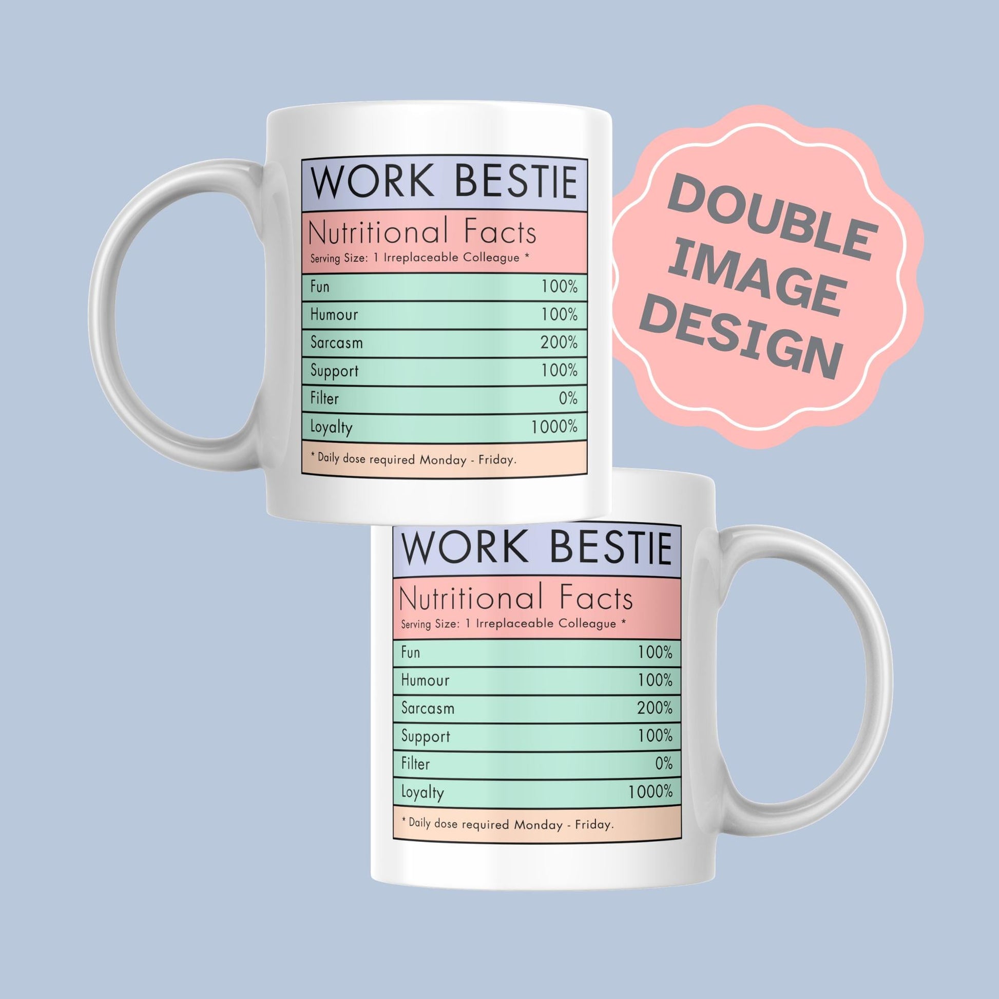 Work BFF Mug, Office Worker Gift, Best Friend Mug - Multi Colour Options