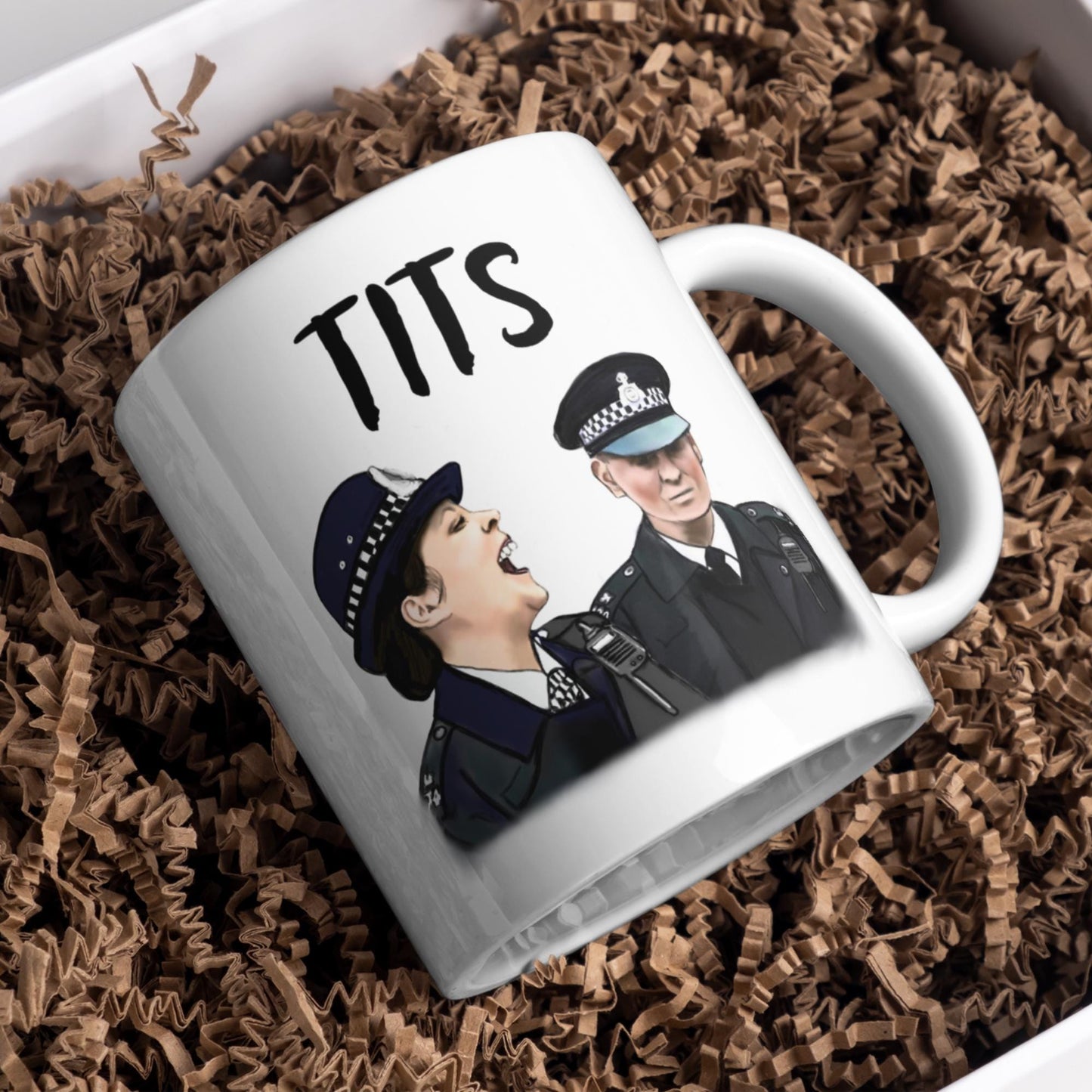 Hot Fuzz Doris Mug, Cornetto trilogy, Hot Fuzz Gift, Funny Movie Mug, Greater Good, Tits - Multi Colour Options