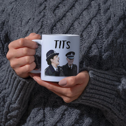 Hot Fuzz Doris Mug, Cornetto trilogy, Hot Fuzz Gift, Funny Movie Mug, Greater Good, Tits - Multi Colour Options
