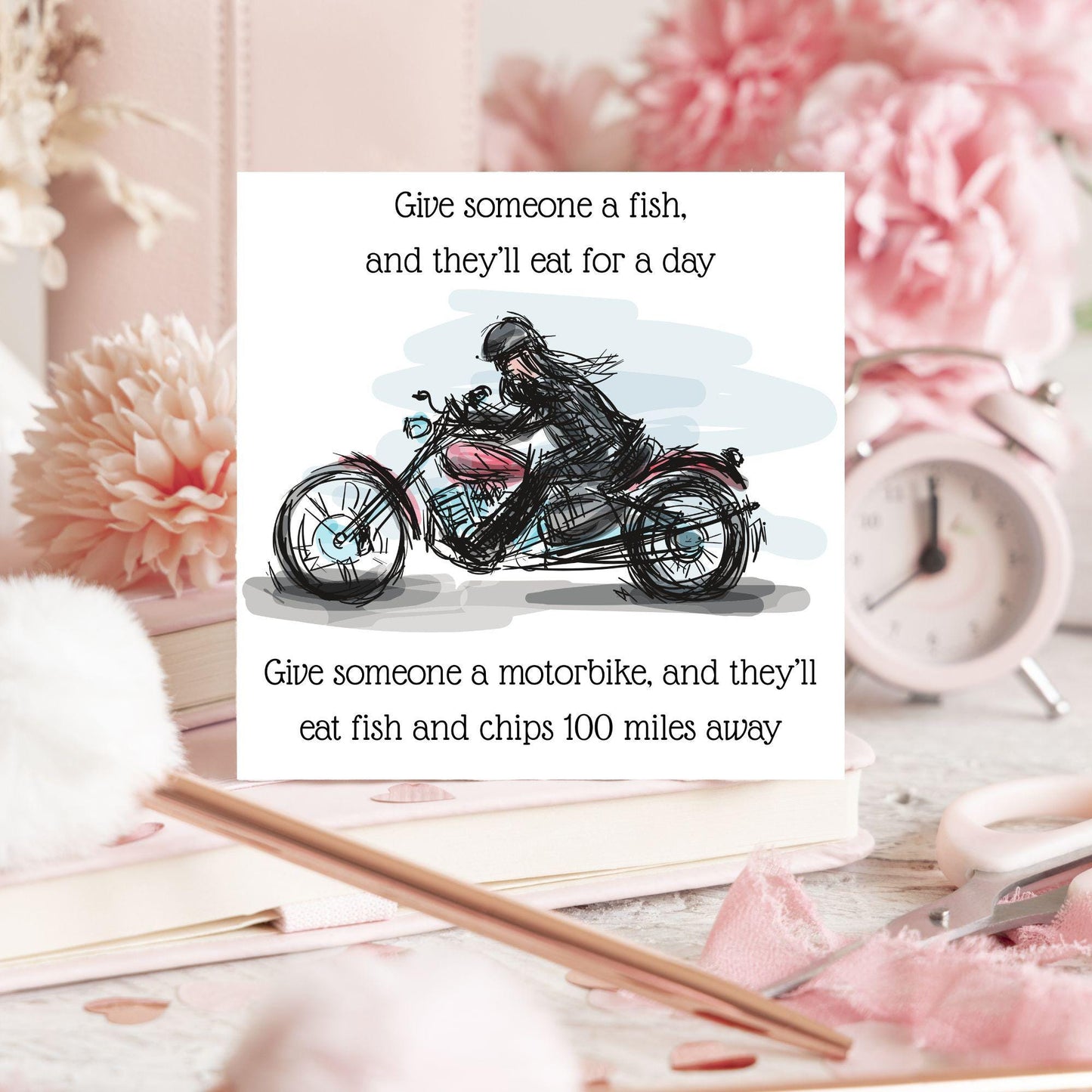 Motorbike Card for Any Occasion, Biker Card, Funny Card, Birthday Card, Any Occasion Card, Blank Card