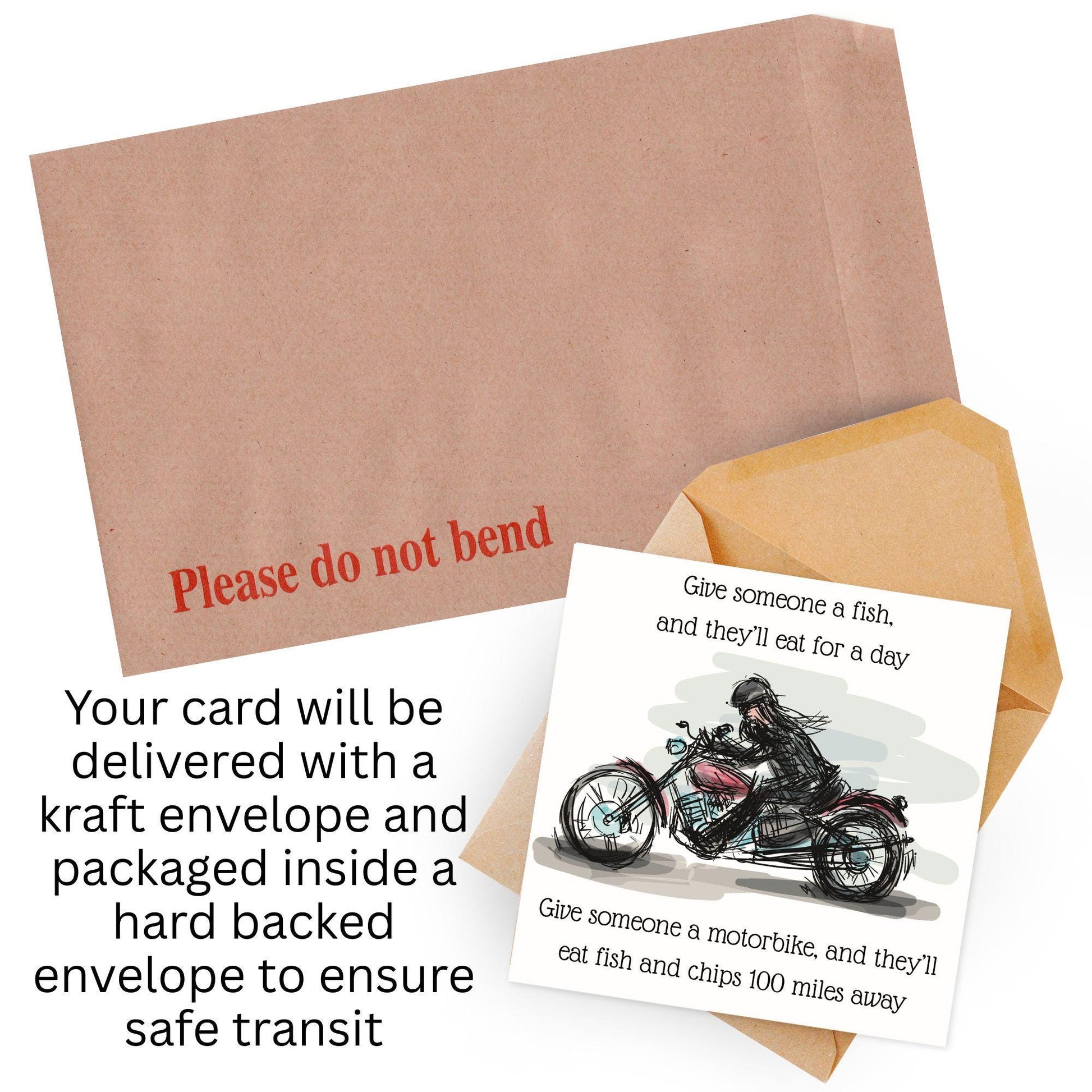 Motorbike Card for Any Occasion, Biker Card, Funny Card, Birthday Card, Any Occasion Card, Blank Card