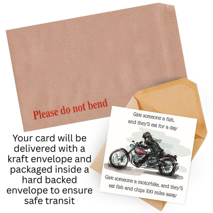 Motorbike Card for Any Occasion, Biker Card, Funny Card, Birthday Card, Any Occasion Card, Blank Card