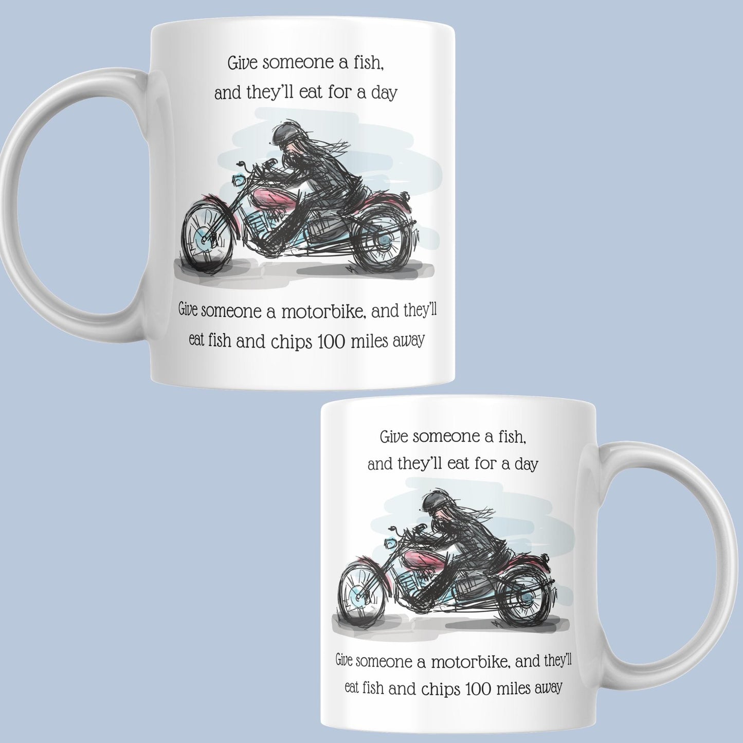 Motorbike Mug, Biker Gift, Biking Design, Motorcycle Mug - Multi Colour Options