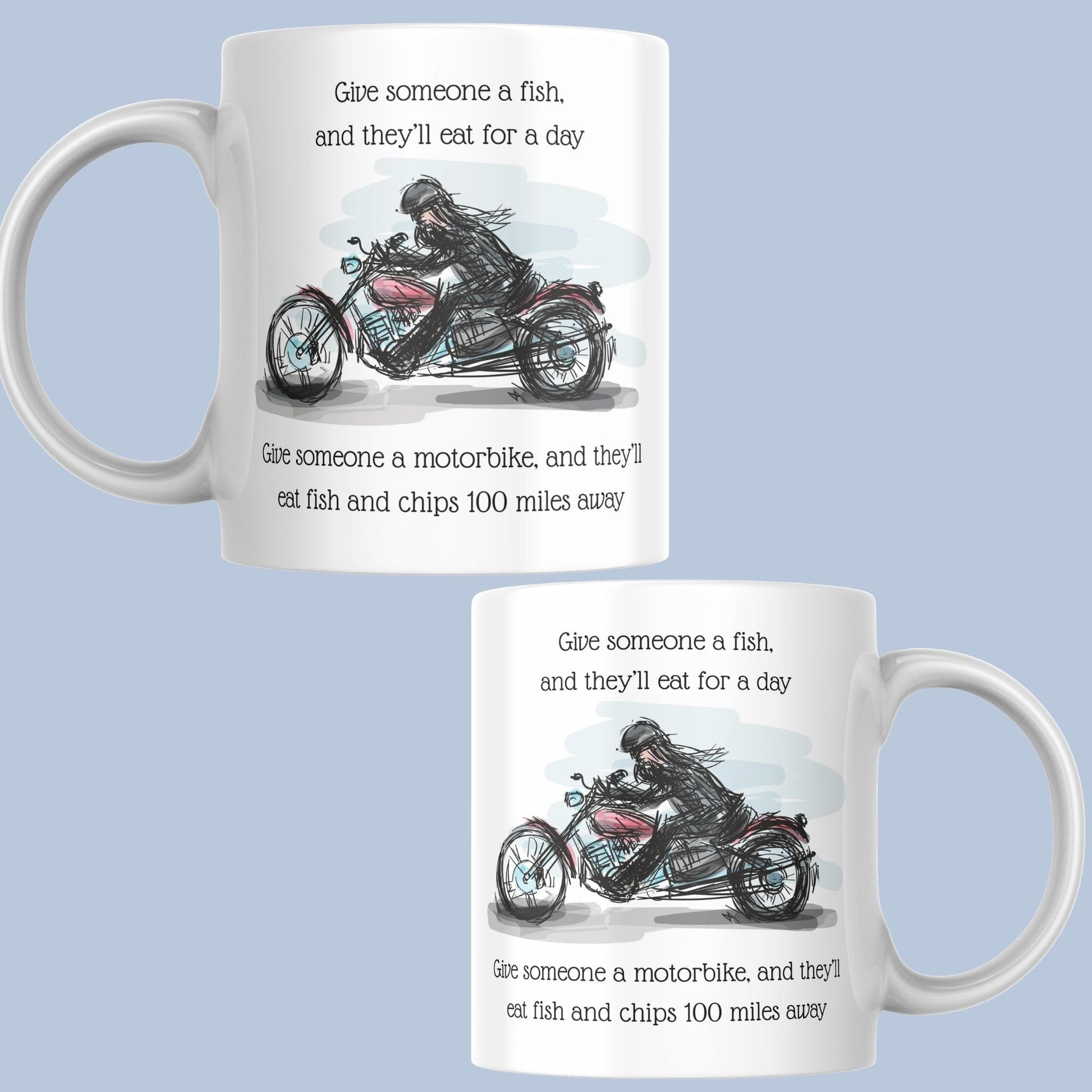 Motorbike Mug, Biker Gift, Biking Design, Motorcycle Mug - Multi Colour Options