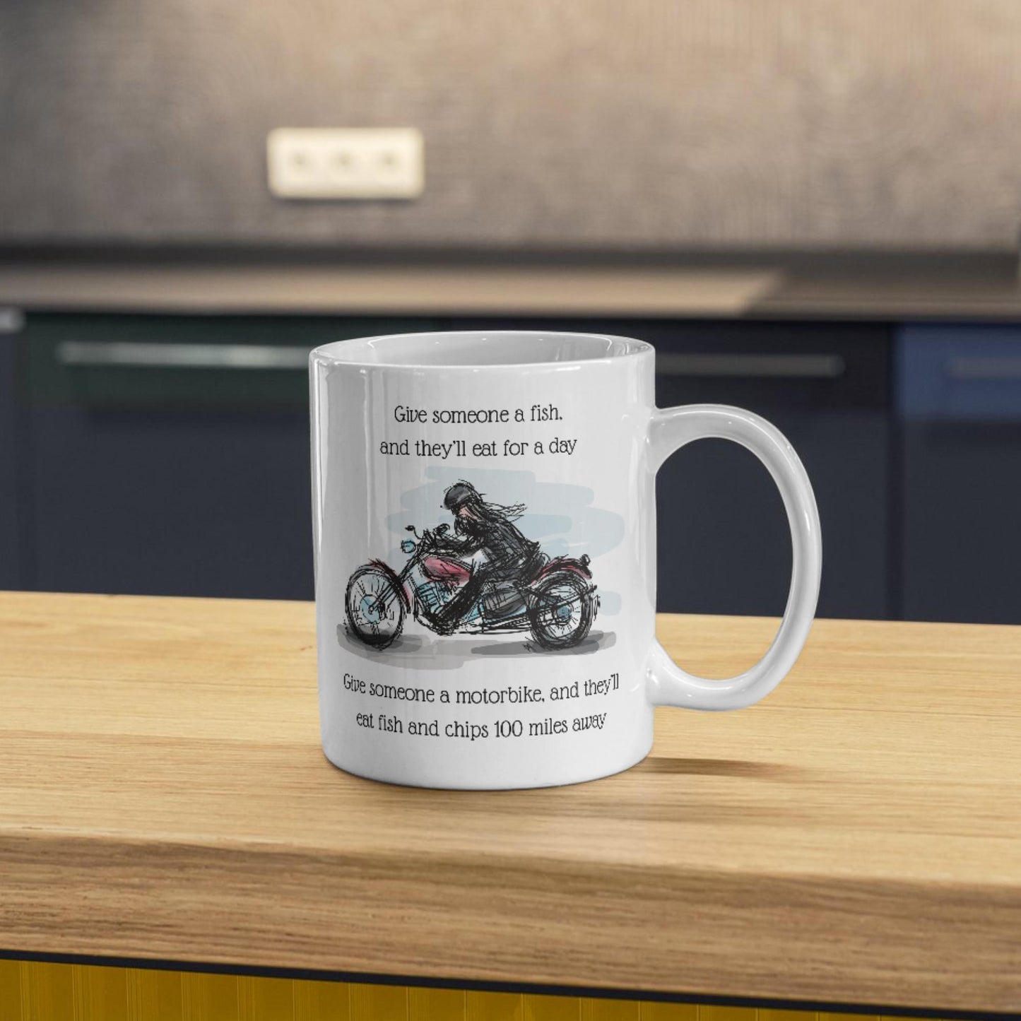 Motorbike Mug, Biker Gift, Biking Design, Motorcycle Mug - Multi Colour Options