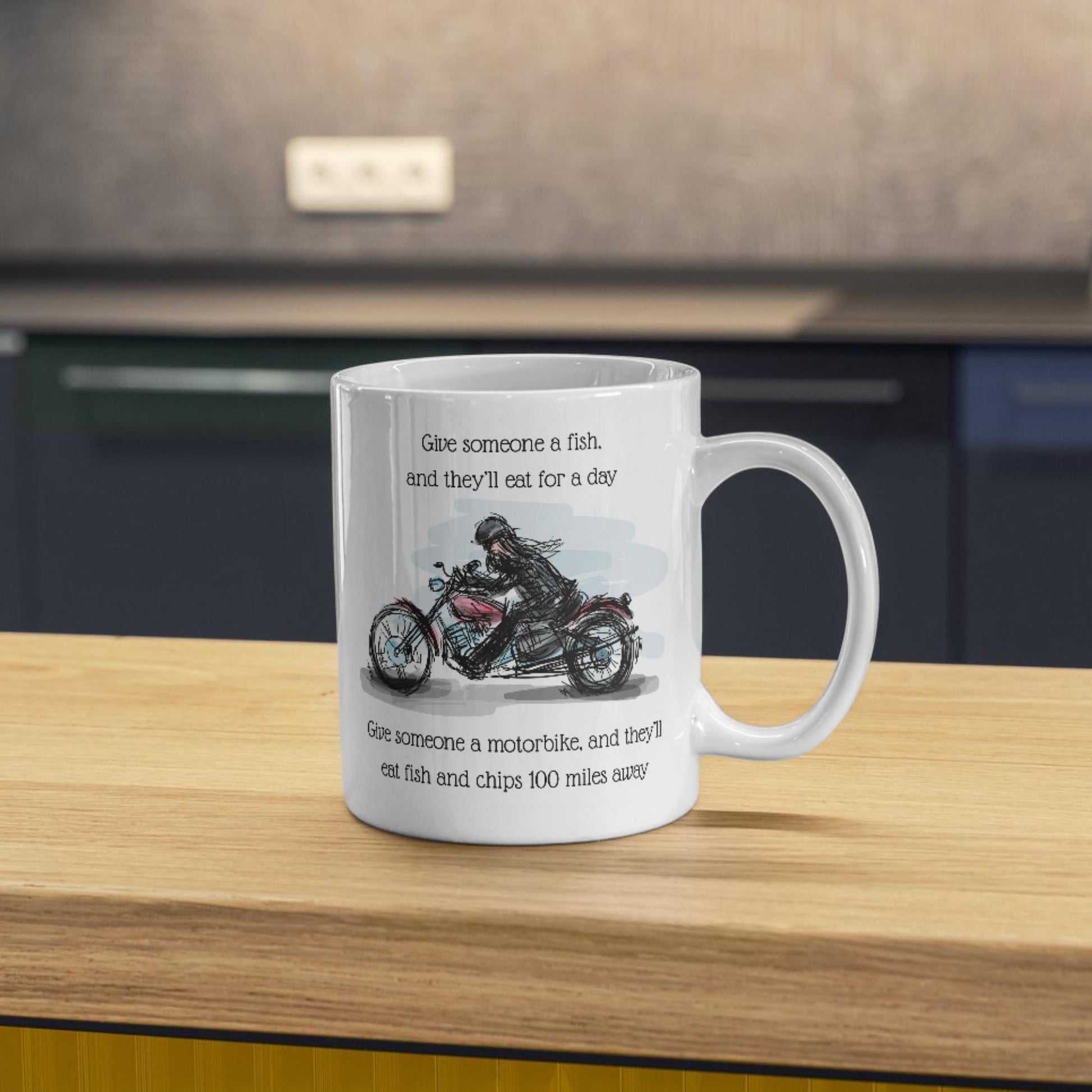 Motorbike Mug, Biker Gift, Biking Design, Motorcycle Mug - Multi Colour Options