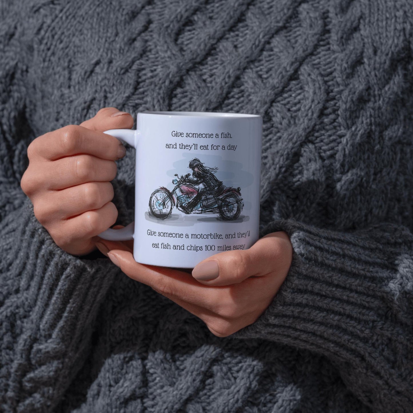 Motorbike Mug, Biker Gift, Biking Design, Motorcycle Mug - Multi Colour Options