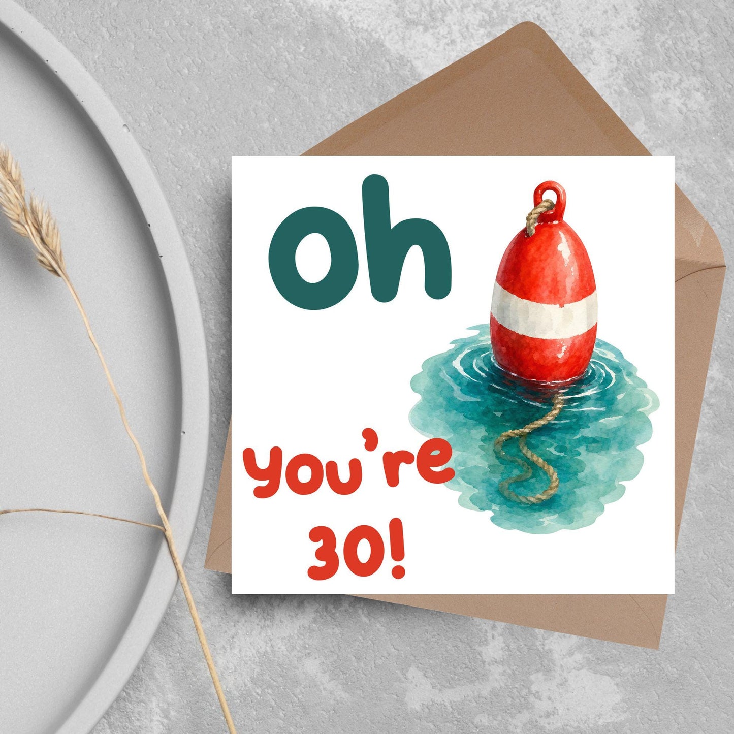 Oh Buoy Custom Age Birthday Card, For Sailors, Personalised Birthday Card, Sea Themed, Nautical
