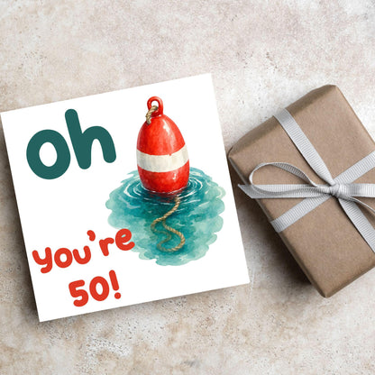 Oh Buoy Custom Age Birthday Card, For Sailors, Personalised Birthday Card, Sea Themed, Nautical