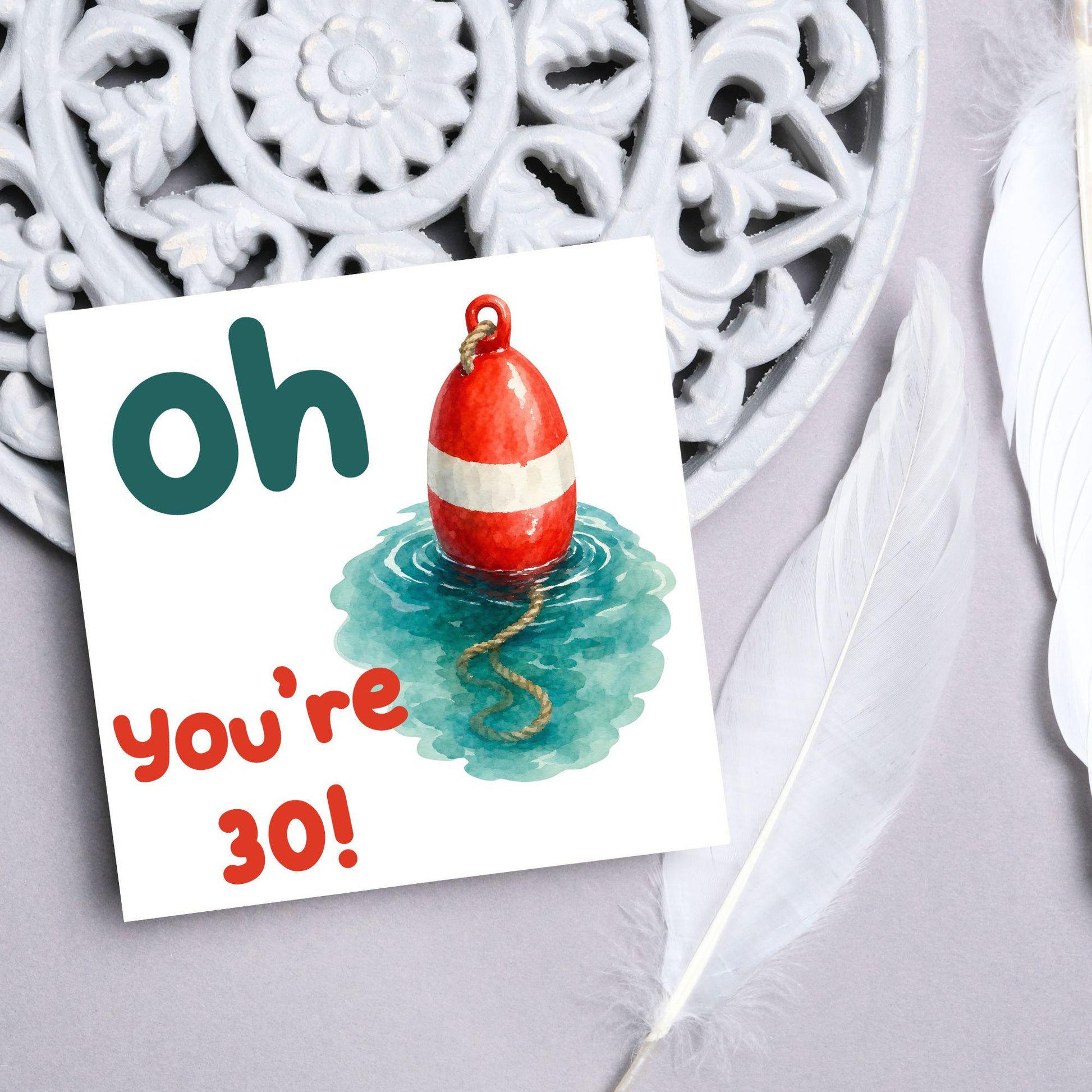 Oh Buoy Custom Age Birthday Card, For Sailors, Personalised Birthday Card, Sea Themed, Nautical