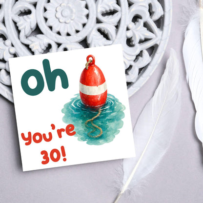 Oh Buoy Custom Age Birthday Card, For Sailors, Personalised Birthday Card, Sea Themed, Nautical