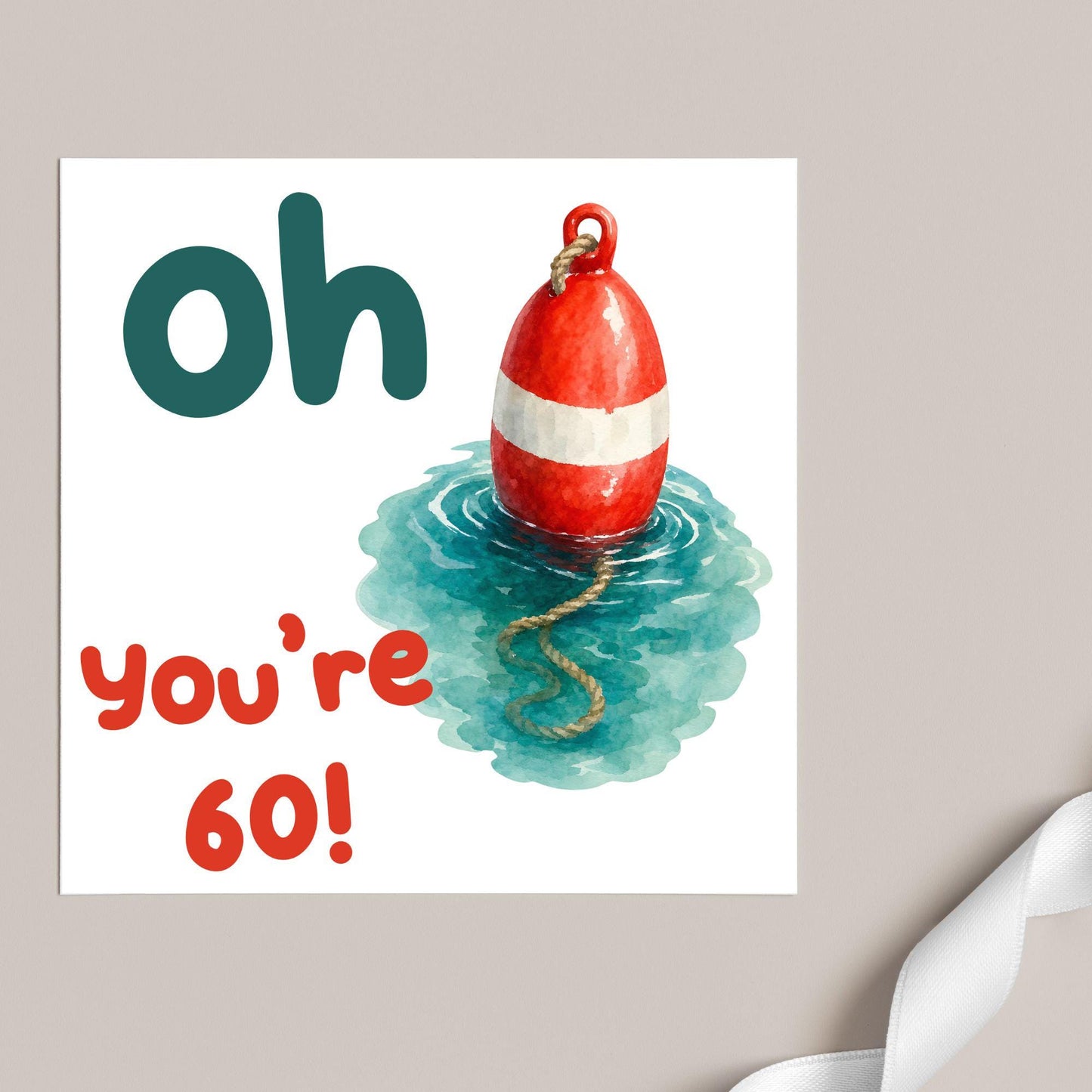 Oh Buoy Custom Age Birthday Card, For Sailors, Personalised Birthday Card, Sea Themed, Nautical