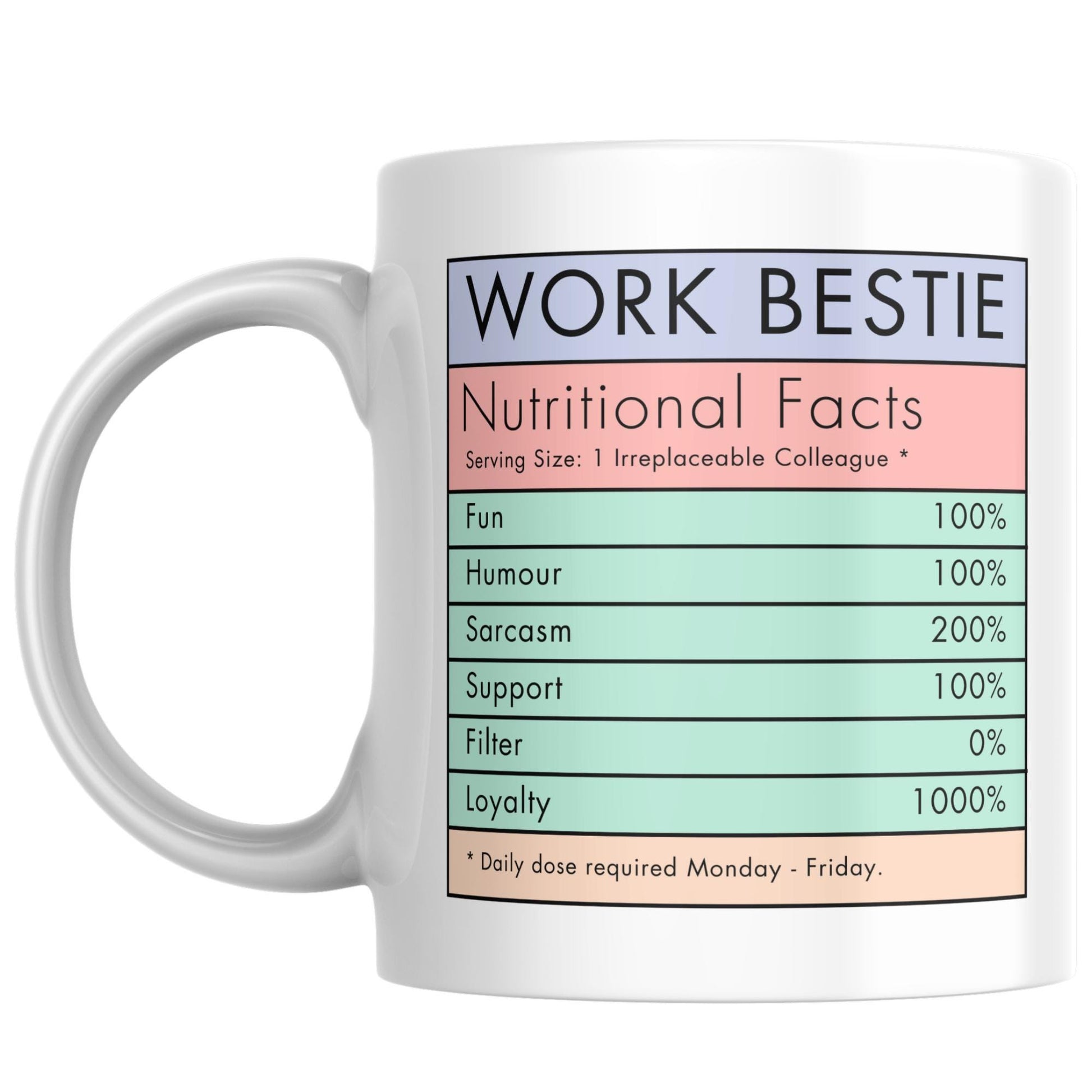 Work BFF Mug, Office Worker Gift, Best Friend Mug - Multi Colour Options