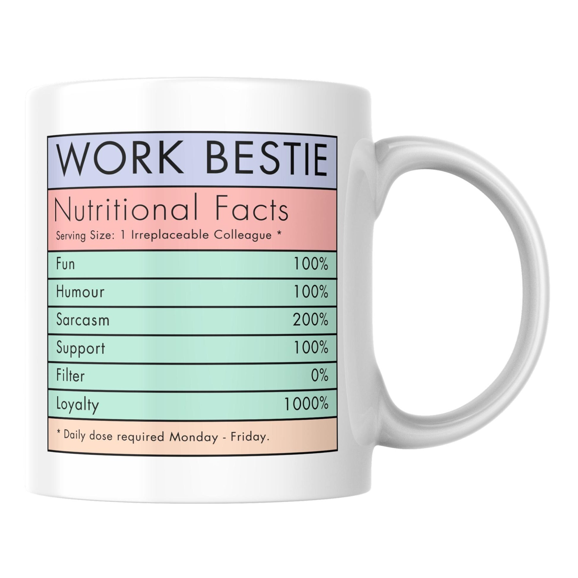 Work BFF Mug, Office Worker Gift, Best Friend Mug - Multi Colour Options