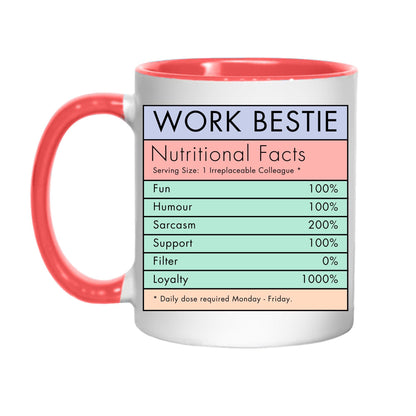Work BFF Mug, Office Worker Gift, Best Friend Mug - Multi Colour Options