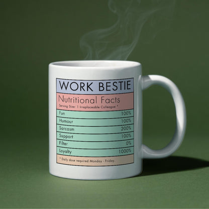 Work BFF Mug, Office Worker Gift, Best Friend Mug - Multi Colour Options