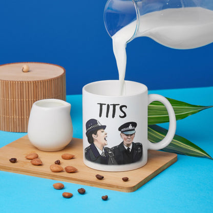 Hot Fuzz Doris Mug, Cornetto trilogy, Hot Fuzz Gift, Funny Movie Mug, Greater Good, Tits - Multi Colour Options