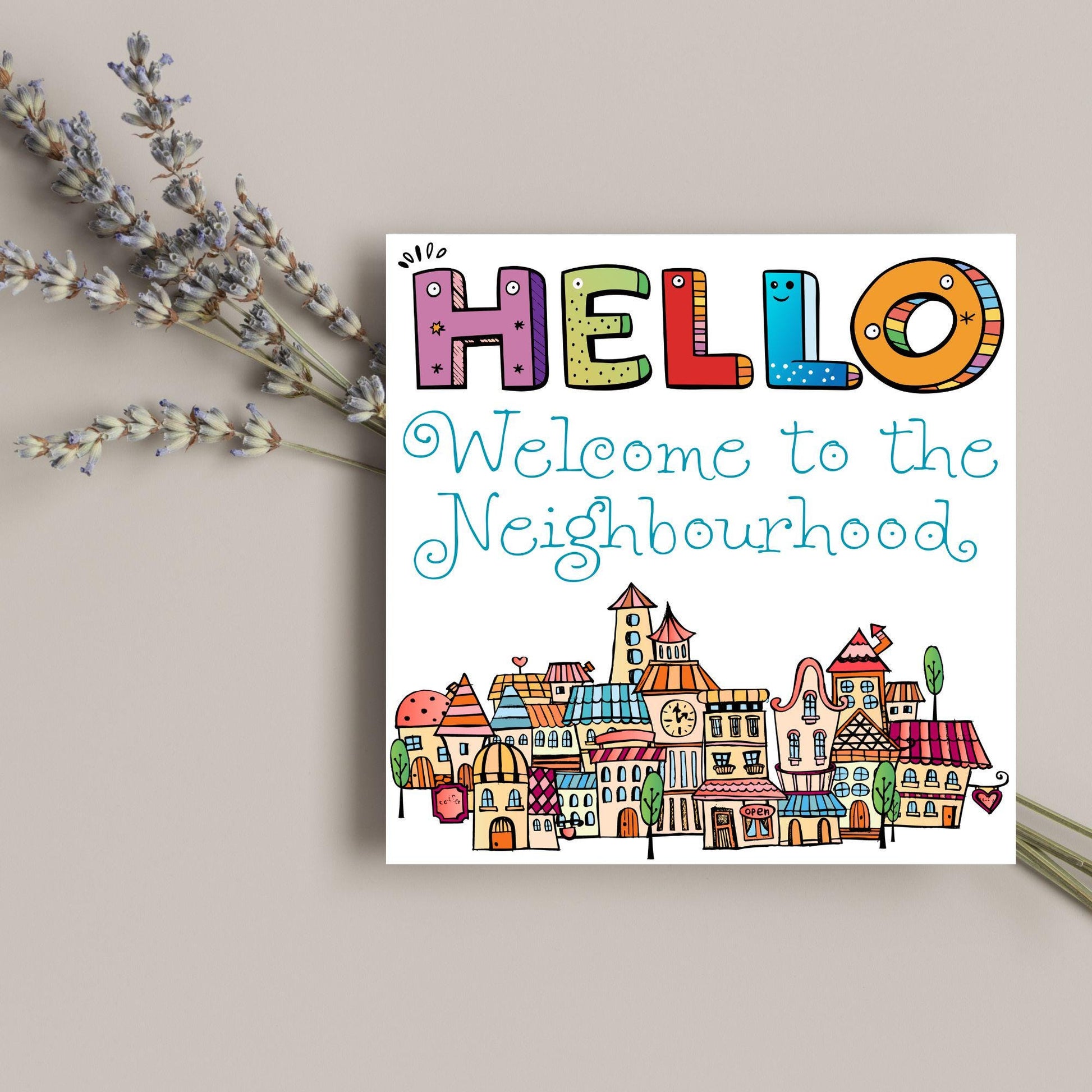 Welcome Neighbour, Moving house Card, Moving in Card, New Neighbour, Introduction Card