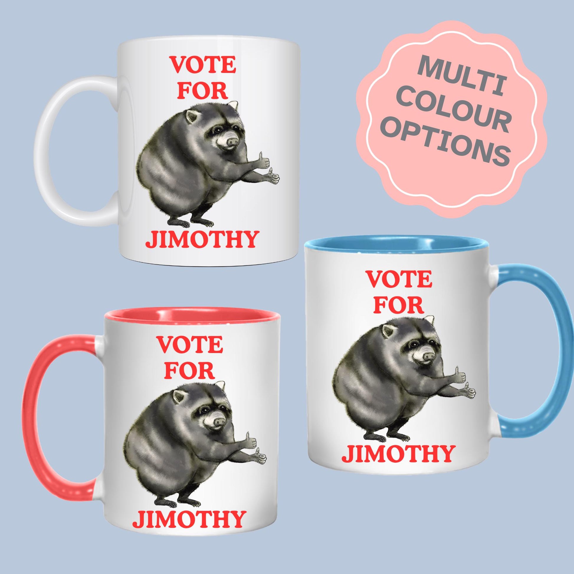 Jimothy Raccoon Mug, Seattle Viral Raccoon, Funny Meme Mug, Choice of Colours