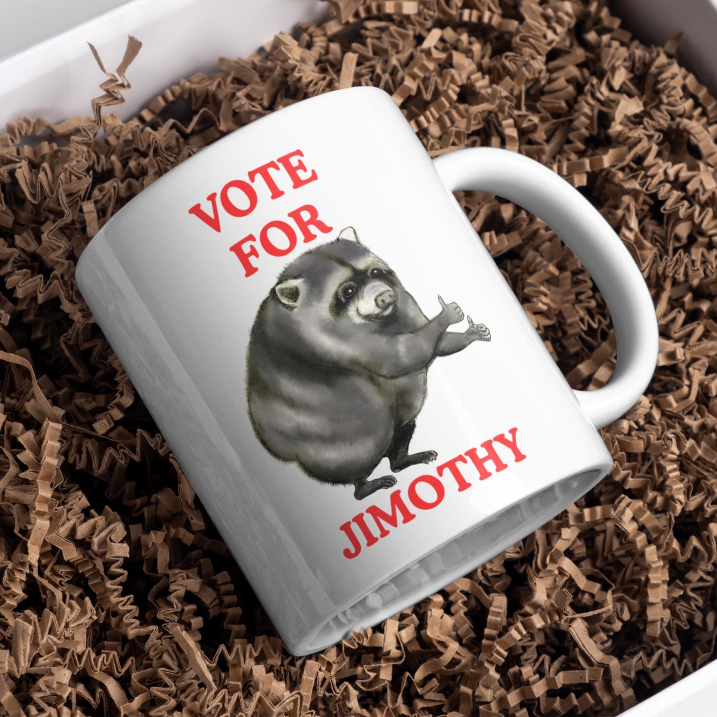 Jimothy Raccoon Mug, Seattle Viral Raccoon, Funny Meme Mug, Choice of Colours