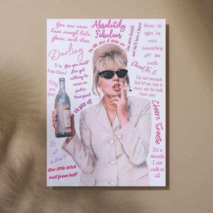 Ab Fab Patsy Quotes Poster, Absolutely Fabulous Art Print, Designer Wall Art, A4 High Quality Print