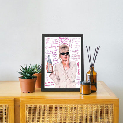 Ab Fab Patsy Quotes Poster, Absolutely Fabulous Art Print, Designer Wall Art, A4 High Quality Print