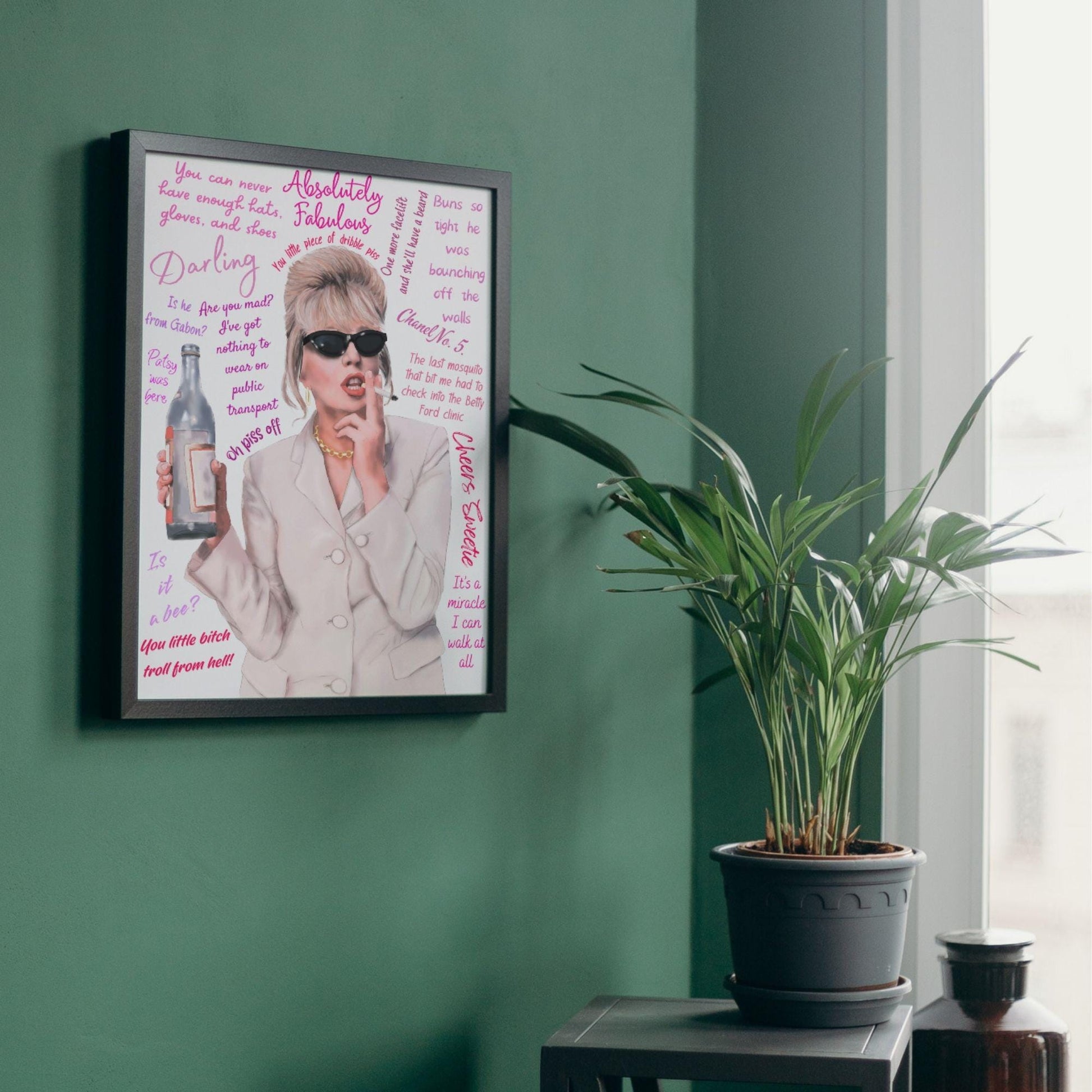 Ab Fab Patsy Quotes Poster, Absolutely Fabulous Art Print, Designer Wall Art, A4 High Quality Print