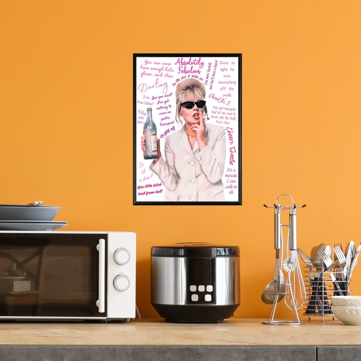 Ab Fab Patsy Quotes Poster, Absolutely Fabulous Art Print, Designer Wall Art, A4 High Quality Print
