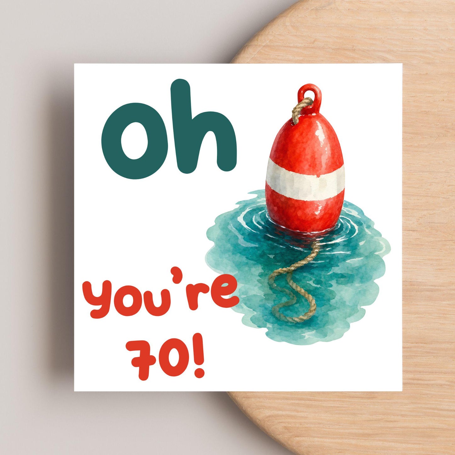 Oh Buoy Custom Age Birthday Card, For Sailors, Personalised Birthday Card, Sea Themed, Nautical