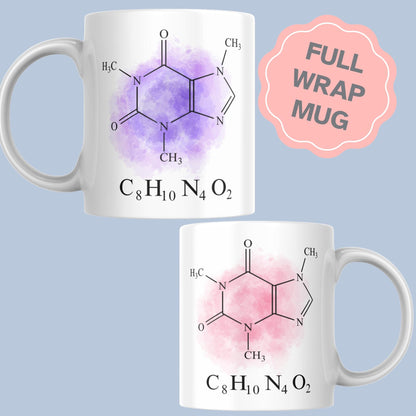 Caffeine Formula Mug, Chemistry Gift, Multi Colour Options, Science Mug