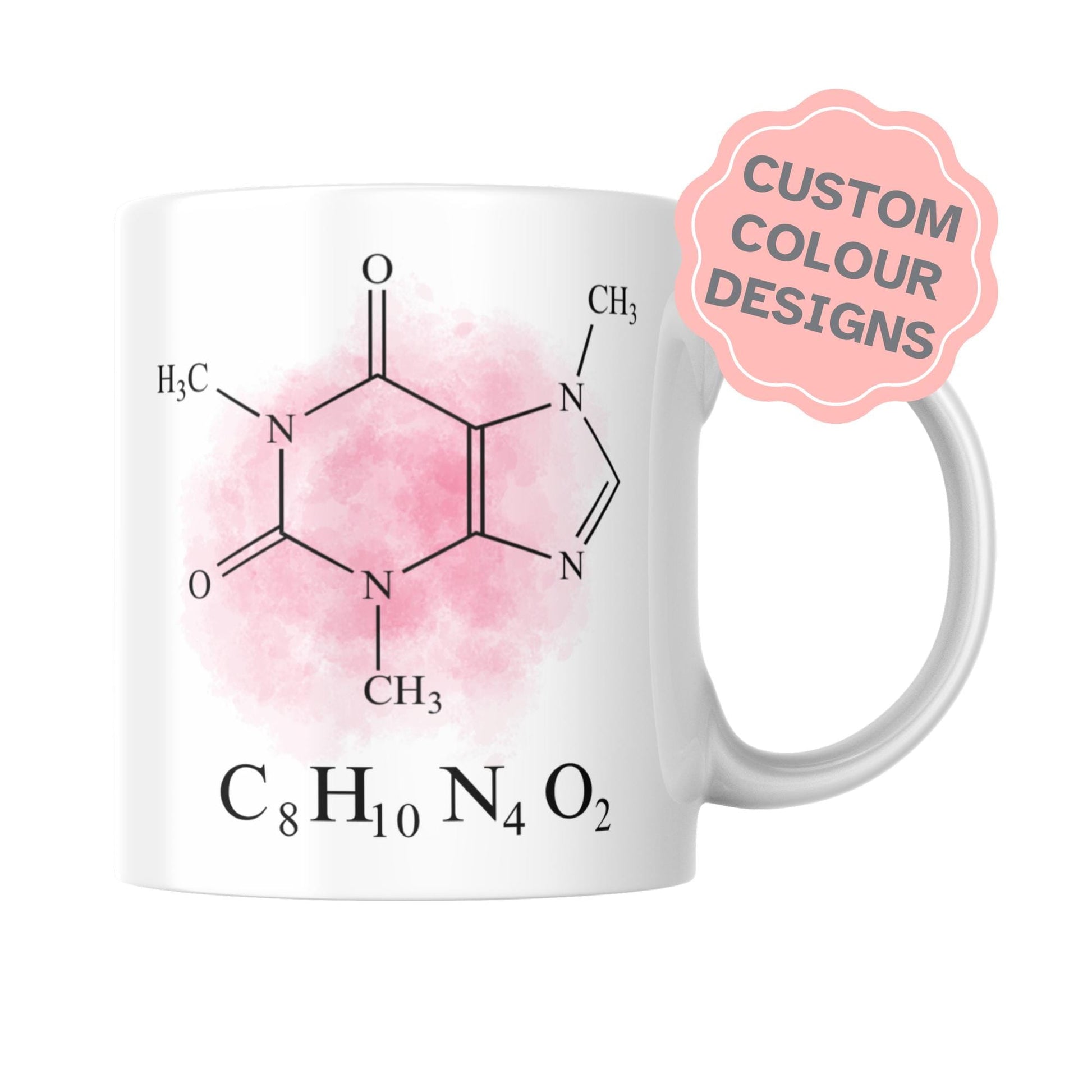 Caffeine Formula Mug, Chemistry Gift, Multi Colour Options, Science Mug