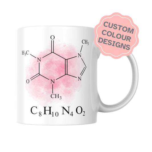 Caffeine Formula Mug, Chemistry Gift, Multi Colour Options, Science Mug