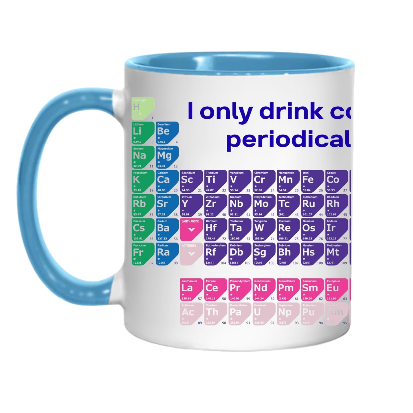 Personalised Periodic Table Mug, Chemistry Gift, Multi Colour Options, Science Mug